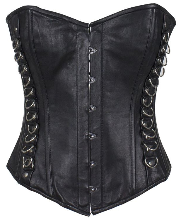 Black Leather Corset with Pin Front Closure – Twin Cities