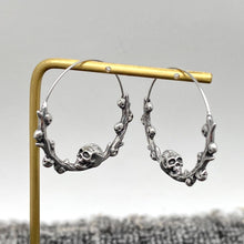 Load image into Gallery viewer, Gothic Stainless Steel Skull Hoop Earrings