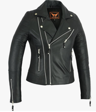 Load image into Gallery viewer, Femme Cut Sheep Leather Biker Jacket