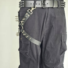 Load image into Gallery viewer, 1" Spike Thigh Harness Garter - Genuine Leather