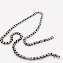 Load image into Gallery viewer, Retro Black Gray Square Chain | Stainless Steel