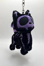 Load image into Gallery viewer, Ultra Violet Skelekitty Plush Keychain