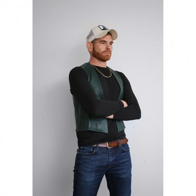 Classic Leather Bar Vest - Green