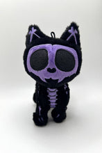 Load image into Gallery viewer, Ultra Violet Skelekitty Plush Keychain