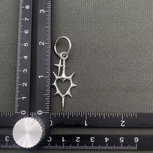 Load image into Gallery viewer, Gothic Silver Tone Thorns Hollow Heart Huggie Earrings