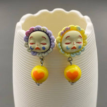 Load image into Gallery viewer, Sunflower Face Doll Earrings