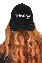 Load image into Gallery viewer, F*ck Off Pierced Baseball Cap