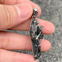 Load image into Gallery viewer, Stainless Steel Double Skeleton Coffin Pendant
