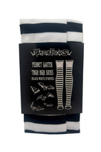 Load image into Gallery viewer, Fishnet Garter Thigh High Socks [Black/White]