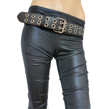 Load image into Gallery viewer, GENUINE LEATHER BELT WITH 2 ROWS OF 1&quot; EYELETS