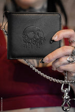 Load image into Gallery viewer, Skull Drip Emboss Bifold Wallet w/ Chain