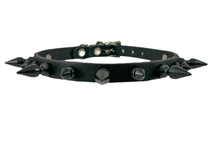 Load image into Gallery viewer, 1/2&quot; BLACK LEATHER CHOKER WITH 1/2&quot; SPIKES by FUNK PLUS
