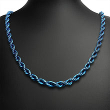 Load image into Gallery viewer, Stainless Steel Blue Rope Chain Necklace - 7MM