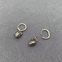 Load image into Gallery viewer, Gothic Heart Charm Stainless Steel Huggie Earrings