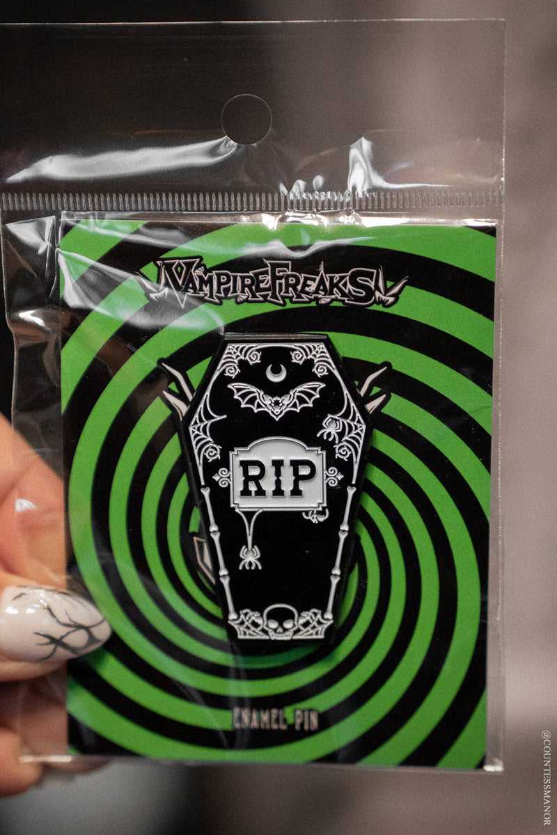 RIP Coffin Enamel Pin – Twin Cities Leather