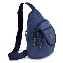 Load image into Gallery viewer, Navy Crossbody Canvas Sling Bag with Adjustable Strap