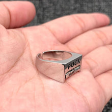 Load image into Gallery viewer, Fuck Everything Rotatable Word Silver Tone Ring