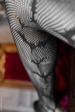 Load image into Gallery viewer, Asymmetric Bat Fishnet Tights