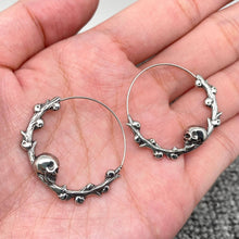 Load image into Gallery viewer, Gothic Stainless Steel Skull Hoop Earrings