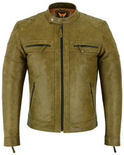 Load image into Gallery viewer, Quilted Shoulder Leather Biker Jacket