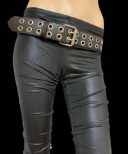 Load image into Gallery viewer, GENUINE LEATHER BELT WITH 2 ROWS OF 1&quot; EYELETS