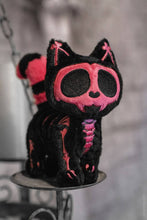 Load image into Gallery viewer, Bubblegum Skelekitty Plush Keychain