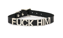 Load image into Gallery viewer, Genuine Leather Stainless Steel Letter Name Fetish Choker