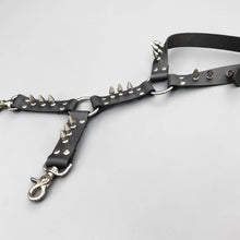 Load image into Gallery viewer, 1" Spike Thigh Harness Garter - Genuine Leather