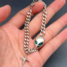 Load image into Gallery viewer, Unisex Stainless Steel ET Charm Cuban Chain Bracelet