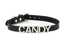 Load image into Gallery viewer, Genuine Leather Stainless Steel Letter Name Fetish Choker