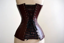 Load image into Gallery viewer, Long Overbust Steel-Boned Corset - Leather
