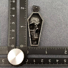 Load image into Gallery viewer, Stainless Steel Vampire Skull Coffin Pendant