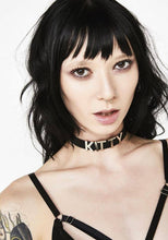 Load image into Gallery viewer, Genuine Leather Stainless Steel Letter Name Fetish Choker