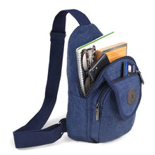Load image into Gallery viewer, Navy Crossbody Canvas Sling Bag with Adjustable Strap