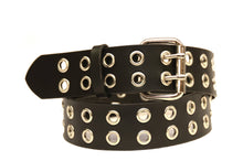 Load image into Gallery viewer, GENUINE LEATHER BELT WITH 2 ROWS OF 1&quot; EYELETS