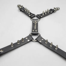 Load image into Gallery viewer, 1" Spike Thigh Harness Garter - Genuine Leather