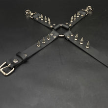Load image into Gallery viewer, 1" Spike Thigh Harness Garter - Genuine Leather