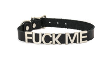 Load image into Gallery viewer, Genuine Leather Stainless Steel Letter Name Fetish Choker