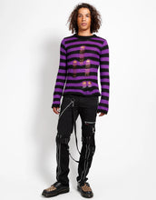 Load image into Gallery viewer, Rag Stripe Sweater in Purple - TRIPP NYC