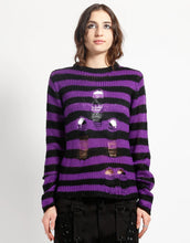 Load image into Gallery viewer, Rag Stripe Sweater in Purple - TRIPP NYC
