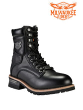 Load image into Gallery viewer, Leather Motorcycle Boots Zipper And Lace-Up (Men&#39;s Sizing)