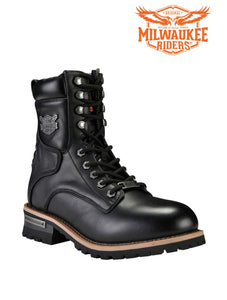 Leather Motorcycle Boots Zipper And Lace-Up (Men's Sizing)
