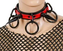Load image into Gallery viewer, LARGE SPIKE RING BONDAGE CHOKER by FUNK PLUS