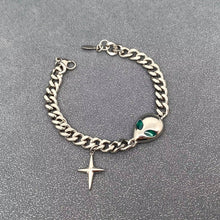 Load image into Gallery viewer, Unisex Stainless Steel ET Charm Cuban Chain Bracelet