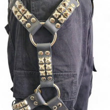 Load image into Gallery viewer, Genuine Leather Studded Leg Harness