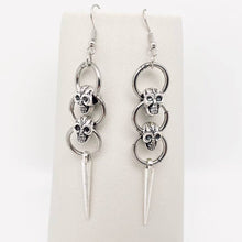Load image into Gallery viewer, Gothic Skull Pendant Earrings