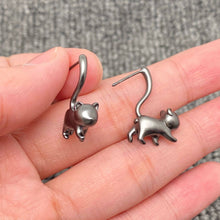Load image into Gallery viewer, Creative Lazy Cat Frosted Design Ear Studs
