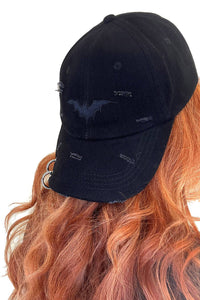 Vampire Bat Pierced Baseball Cap