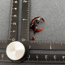 Load image into Gallery viewer, Gothic Gun-black Rose Wrapped Red Moon Earrings