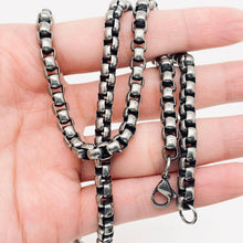 Load image into Gallery viewer, Retro Black Gray Square Chain | Stainless Steel